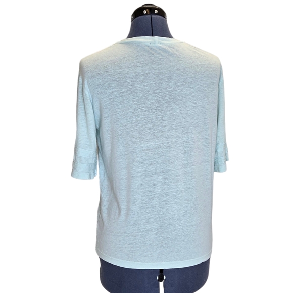 Monrow boxy light sea foam green semi sheer oversized half sleeve t-shirt small - Picture 2 of 7